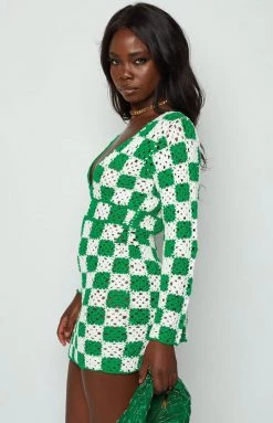 BB Exclusive Faye Green Check Mini Dress Dresses 27 BB Exclusive Faye Green Check Mini Dress Dresses