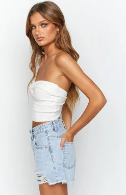 BB Exclusive Feathering Blue Denim Shorts