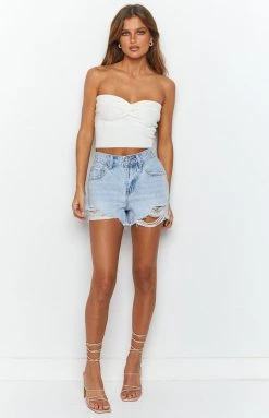 BB Exclusive Feathering Blue Denim Shorts