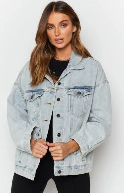 Beginning Boutique Felons Denim Jacket Blue