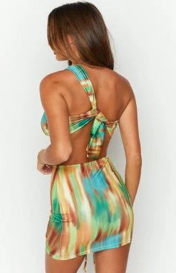 Beginning Boutique Felicity Multi Ruched Mini Skirt