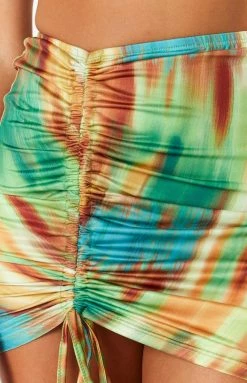 Beginning Boutique Felicity Multi Ruched Mini Skirt