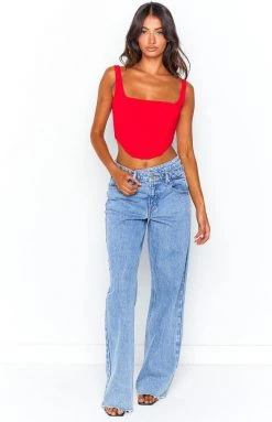 BB Exclusive Tops Felicity Red Corset Top