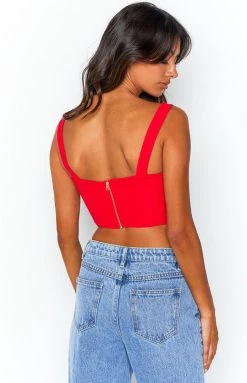 BB Exclusive Tops Felicity Red Corset Top