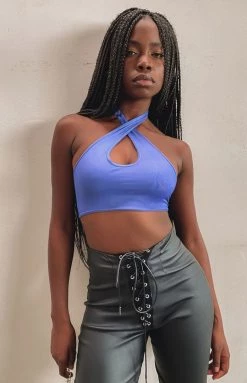 BB Exclusive Tops Fenzi Crop Top Blue