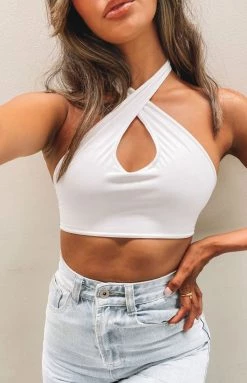 BB Exclusive Tops Fenzi Crop Top White