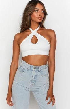 BB Exclusive Tops Fenzi Crop Top White
