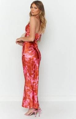 Beginning Boutique Ferla Pink Swirl Skirt Bottoms