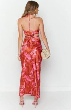 Beginning Boutique Ferla Pink Swirl Skirt Bottoms