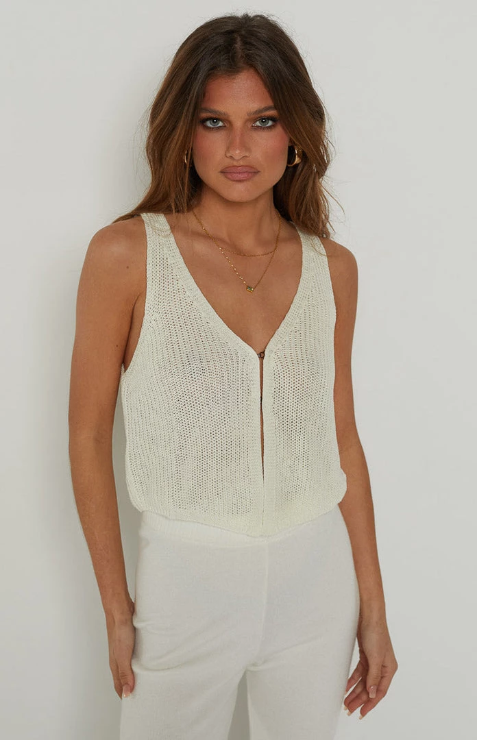 BB Exclusive Ferrerah White Ribbed Vest Top 2 BB Exclusive Ferrerah White Ribbed Vest Top