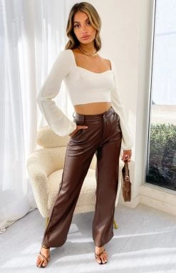 BB Exclusive Long Sleeve Tops Fever Knit Sweater White