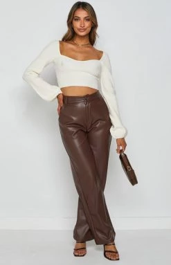 BB Exclusive Long Sleeve Tops Fever Knit Sweater White