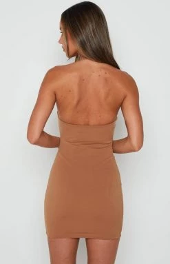 BB Exclusive Finley Tan Halter Mini Dress 15 BB Exclusive Finley Tan Halter Mini Dress