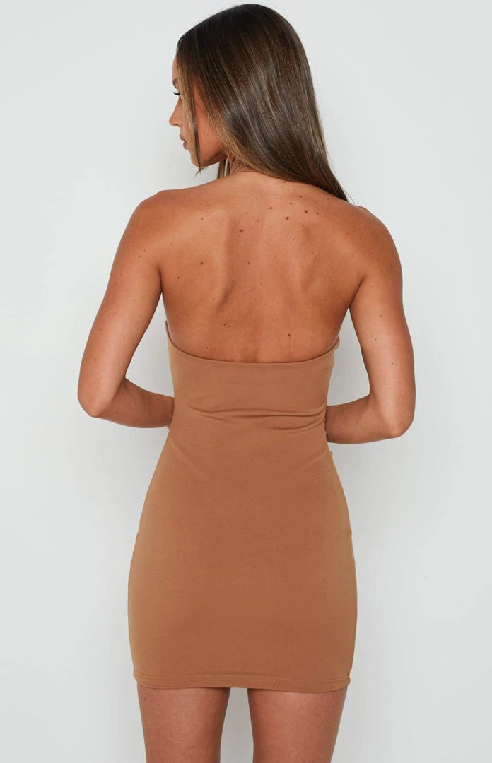BB Exclusive Finley Tan Halter Mini Dress 7 BB Exclusive Finley Tan Halter Mini Dress