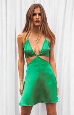BB Exclusive Fireworks Green Mini Dress Dresses