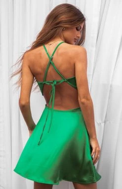 BB Exclusive Fireworks Green Mini Dress Dresses