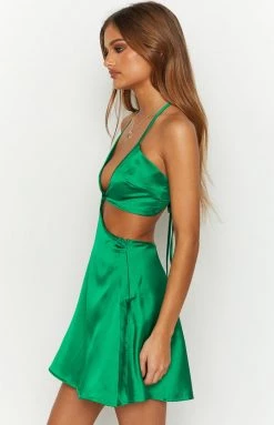 BB Exclusive Fireworks Green Mini Dress Dresses