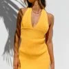 BB Exclusive Flamingo Dress Yellow Dresses