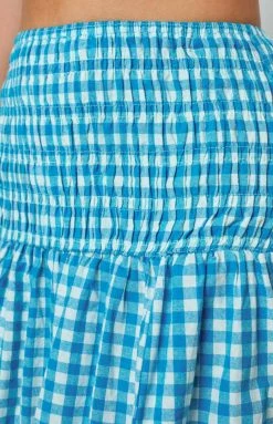 Beginning Boutique Bottoms Fletcher Blue Check Midi Skirt 12 Beginning Boutique Bottoms Fletcher Blue Check Midi Skirt