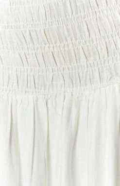 Beginning Boutique Bottoms Fletcher White Midi Skirt