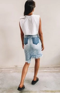 BB Exclusive Fleur Denim Midi Skirt Vintage Blue Bottoms 17 BB Exclusive Fleur Denim Midi Skirt Vintage Blue Bottoms