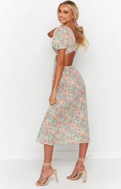 Beginning Boutique Fleur Floral Print Midi Dress New