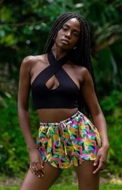 BB Exclusive Tops Flirtini Halter Top Black