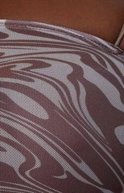 Beginning Boutique Flirty Brown Crop Top Tops