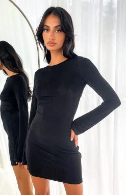 BB Exclusive Florence Black Lace Up Mini Dress