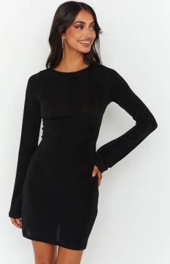 BB Exclusive Florence Black Lace Up Mini Dress