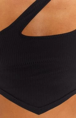 BB Exclusive Florence Black One Shoulder Top New