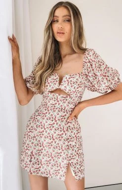BB Exclusive Florence Puff Sleeve Mini Dress Floral