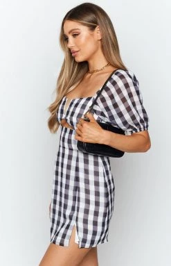 BB Exclusive Florence Puff Sleeve Mini Dress Gingham