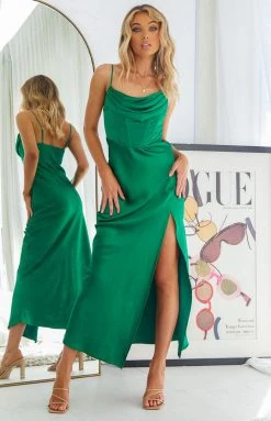 Beginning Boutique Flourish Emerald Midi Dress