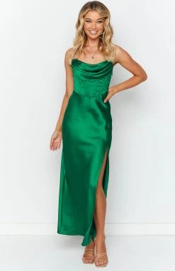 Beginning Boutique Flourish Emerald Midi Dress