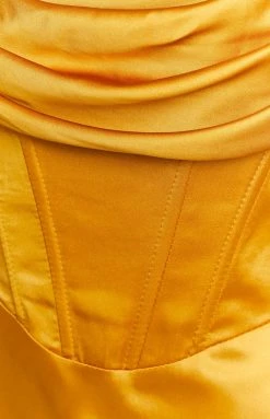 Beginning Boutique Flourish Mustard Midi Dress Dresses