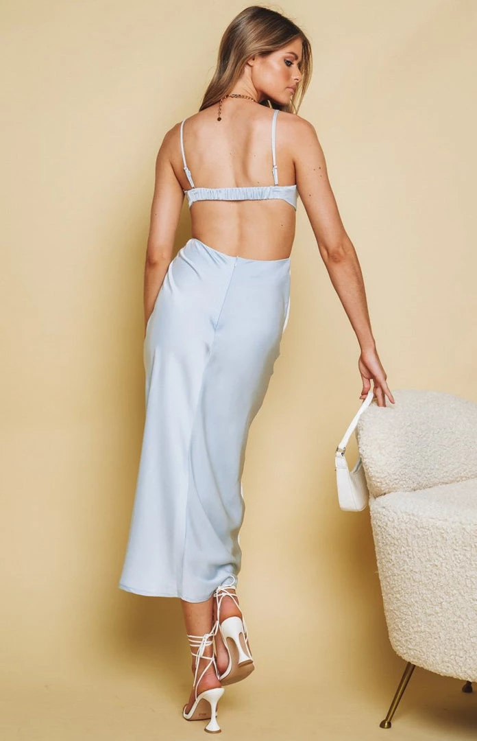 Beginning Boutique Dresses Forgiveness Cut Out Satin Dress Baby Blue 8 Beginning Boutique Dresses Forgiveness Cut Out Satin Dress Baby Blue