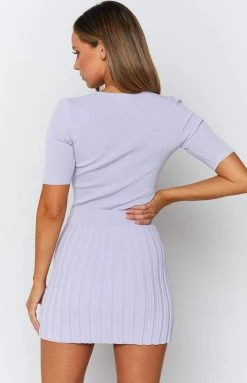 Beginning Boutique Forgiven Knit Skirt Lilac