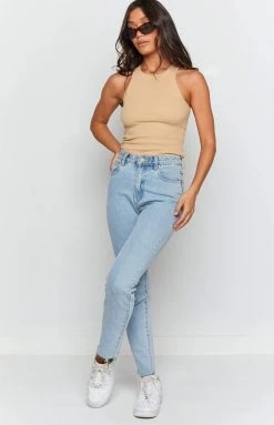 Beginning Boutique Forrest Tank Top Beige