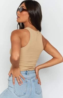 Beginning Boutique Forrest Tank Top Beige