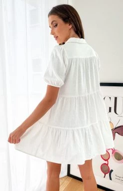 BB Exclusive Frances White Linen Tiered Dress Dresses 13 BB Exclusive Frances White Linen Tiered Dress Dresses