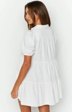 BB Exclusive Frances White Linen Tiered Dress Dresses 11 BB Exclusive Frances White Linen Tiered Dress Dresses