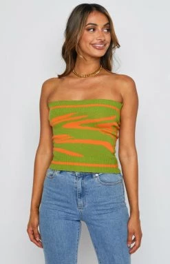 Beginning Boutique Tops Free Fall Crop Top Green
