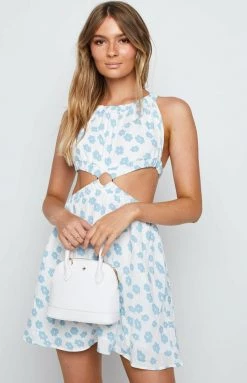 Beginning Boutique Fresca Blue Floral Mini Dress
