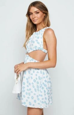 Beginning Boutique Fresca Blue Floral Mini Dress