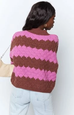 Beginning Boutique Outerwear Friendly Fires Striped Jumper Purple