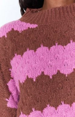 Beginning Boutique Outerwear Friendly Fires Striped Jumper Purple