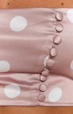 BB Exclusive Gabriella Lace Up Back Top Polka Tops