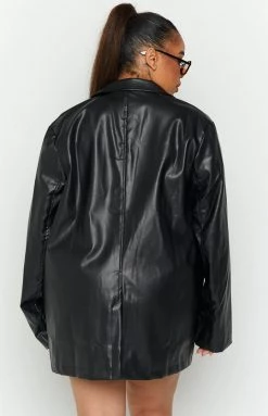 BB Exclusive Galantis Black PU Blazer