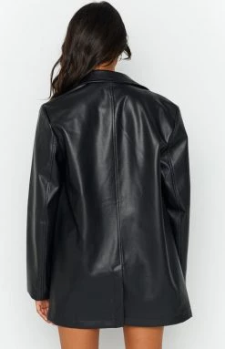 BB Exclusive Galantis Black PU Blazer